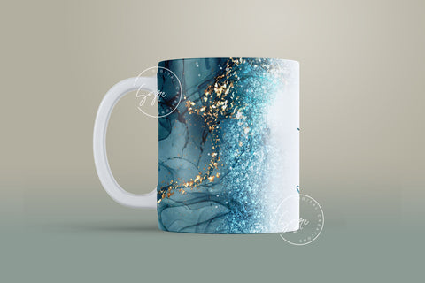 Marble Gold Glitter Abstract Sublimation Mug Wrap, Add Your Own Name, Marble Mug Wrap Pattern, 11 & 15 Oz Mug Cricut Press Sublimation Wrap Sublimation Syre Digital Creations 