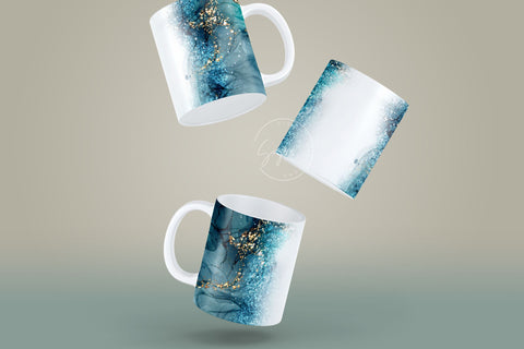 Marble Gold Glitter Abstract Sublimation Mug Wrap, Add Your Own Name, Marble Mug Wrap Pattern, 11 & 15 Oz Mug Cricut Press Sublimation Wrap Sublimation Syre Digital Creations 