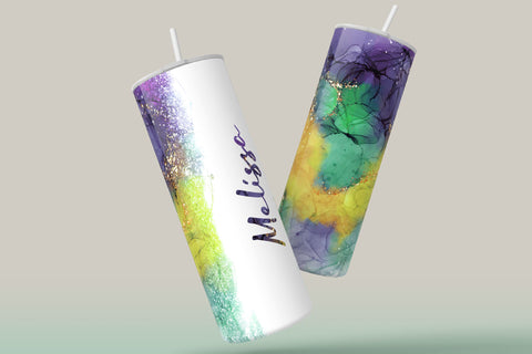 Marble Gold Tumbler, Add Your Own Name, Mardi Gras, Skinny Tumbler 20 oz Design Wrap PNG, Seamless Sublimation Design, Skinny Travel Tumbler Sublimation Syre Digital Creations 