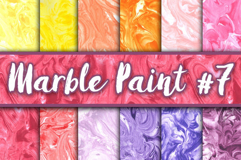 Marble Paint Textures - Set 7 - Yellow, Orange, Pink, Red Sublimation Old Market 