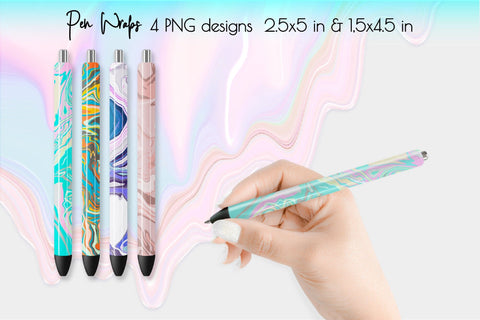 Marble Pen Wraps Waterslide PNG Bundle For Ink Joy Pens Sublimation OrangeBrushStudio 