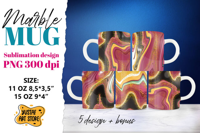 Marble sublimation mug 11oz 15oz. Fluid paint 5 design PNG Sublimation Yustaf Art Store 