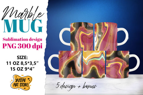 Marble sublimation mug 11oz 15oz. Fluid paint 5 design PNG Sublimation Yustaf Art Store 