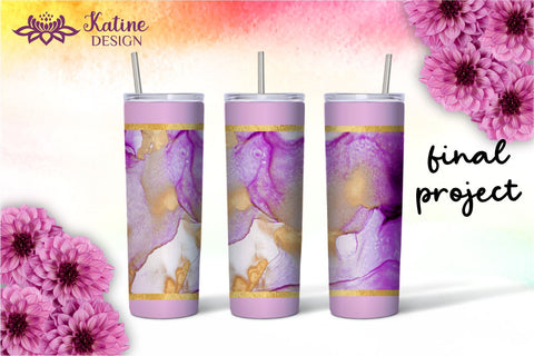 Marble Tumbler designs with Alcohol Ink for 20 oz Skinny Sublimation Wrap Design. Straight and Tapered Sublimation Wrap Design. PNG file Sublimation KatineDesign 