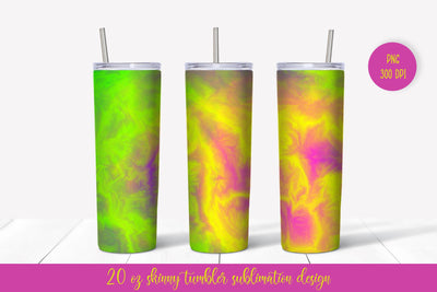 Marble Tumbler Sublimation Wrap. Bright Yellow Tumbler Design Sublimation LaBelezoka 
