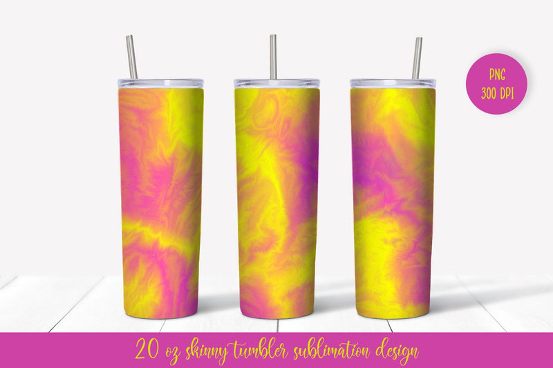 Marble Tumbler Sublimation Wrap. Pink Yellow Tumbler Design Sublimation LaBelezoka 