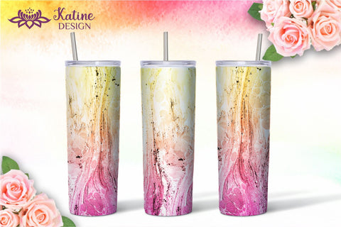 Marble Tumbler, Yellow Pink, Blue Purple, Teal Yellow, Teal Purple, Purple Red, Abstarct Ombre Colorful Tumbler, Gradient Wrap Design Sublimation Bundle for 20 Oz Skinny Tumbler Straight and Tapered PNG Sublimation KatineDesign 