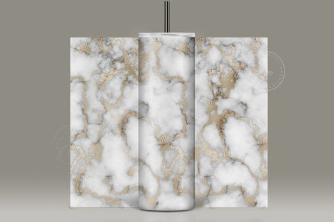 Marble White Black and Gold Abstract Sublimation, Skinny Tumbler 20 oz Design Wrap PNG, Seamless Sublimation Design, Skinny Travel Tumbler Sublimation Syre Digital Creations 