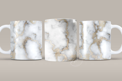 Marble White Black and Gold Abstract Sublimation Wrap Design, Marble Mug Wrap, 11 & 15 Oz Mug Cricut Press Sublimation Wrap, Marble Pattern Sublimation Syre Digital Creations 