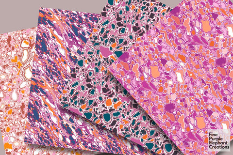 Marbled Pink | Abstract Sublimation Digital Pattern Fine Purple Elephant Creations 