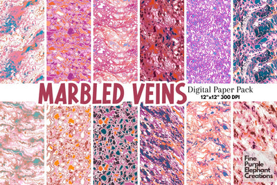 Marbled Pink | Abstract Sublimation Digital Pattern Fine Purple Elephant Creations 