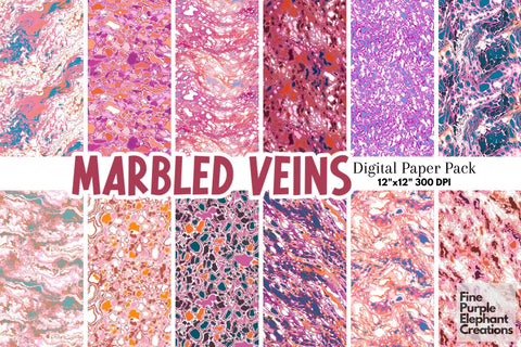 Marbled Pink | Abstract Sublimation Digital Pattern Fine Purple Elephant Creations 