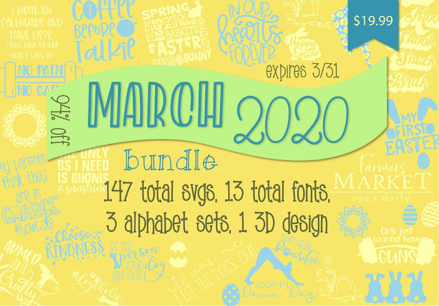 March 2020 Bundle Bundle So Fontsy Design Shop 