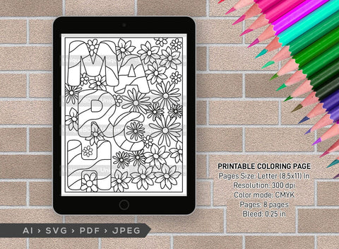 March Month Printable Coloring Page Bundle, PDF Colouring Book, Instant Download, CBP00013 SVG ETC Craft 