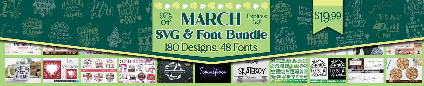 March SVG and Font Bundle