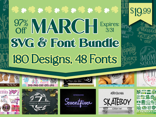 March SVG and Font Bundle Bundle So Fontsy Design Shop 