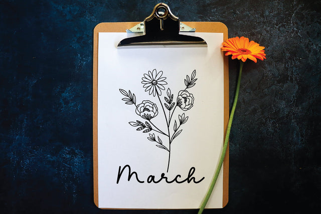 march wildflower svg design SVG sk.swapon Roy 