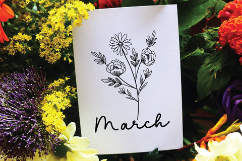 march wildflower svg design SVG sk.swapon Roy 