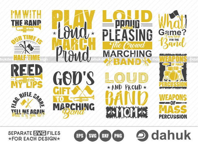 Marching Band SVG Bundle, Marching Band SVG, Color Guard svg, Cut file for silhouette, Circuit design space vinyl cut, svg, eps, dxf, png SVG dahukdesign 