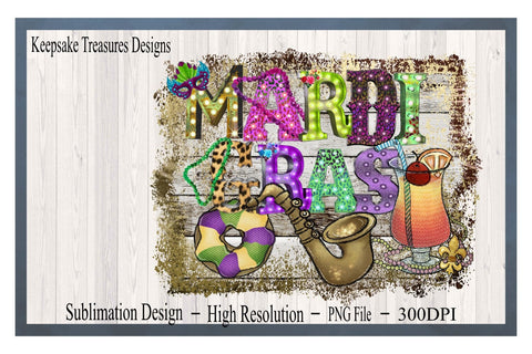 Mardi Gras 20oz Skinny Tumbler Wrap, PNG Sublimation Design, Mardi Gras PNG, Wood Background Sublimation Keepsake Treasures Designs LLC. 