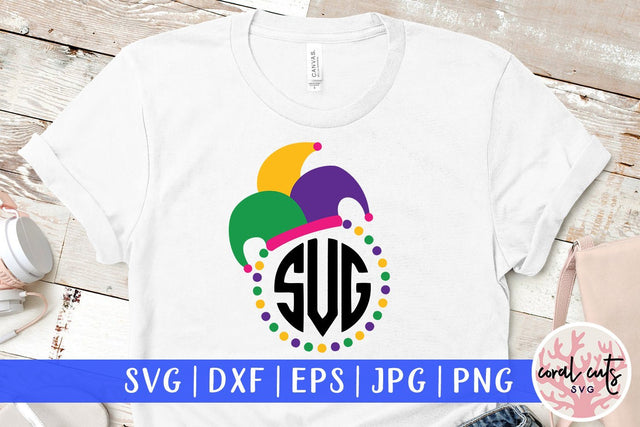 Mardi Gras Beads Monogram - Mardi Gras SVG EPS DXF PNG SVG CoralCutsSVG 