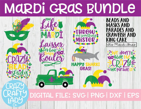 Mardi Gras Bundle SVG Crazy Crafty Lady Co. 