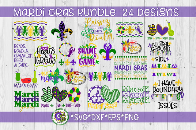 Mardi Gras Bundle SVG DXF EPS PNG SVG Greedy Stitches 