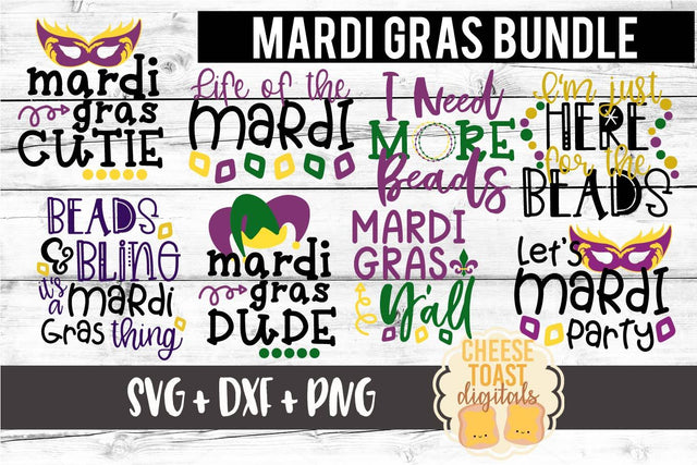 Mardi Gras Bundle - SVG PNG DXF Cut Files SVG Cheese Toast Digitals