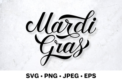 Mardi Gras calligraphy lettering. Fat Tuesday. SVG LaBelezoka 