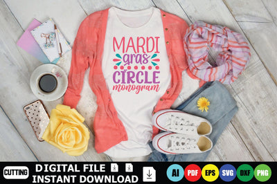 Mardi Gras Circle Monogram SVG Shahin alam 