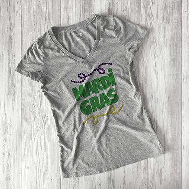 Mardi Gras Cut File SVG Cursive by Camille 