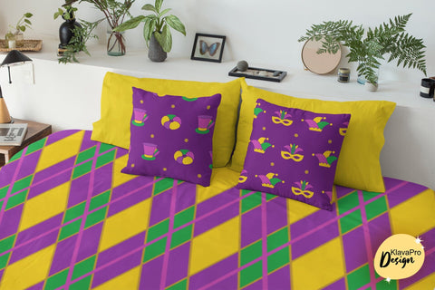 Mardi Gras digital papers, Mardi Gras seamless patterns Digital Pattern Klava P 