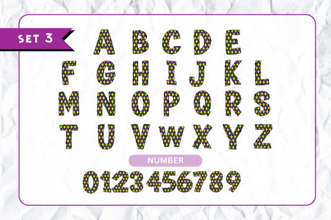 Mardi Gras Doodle Alphabet with Hand Drawn Numbers & Clipart Font Regulrcrative 