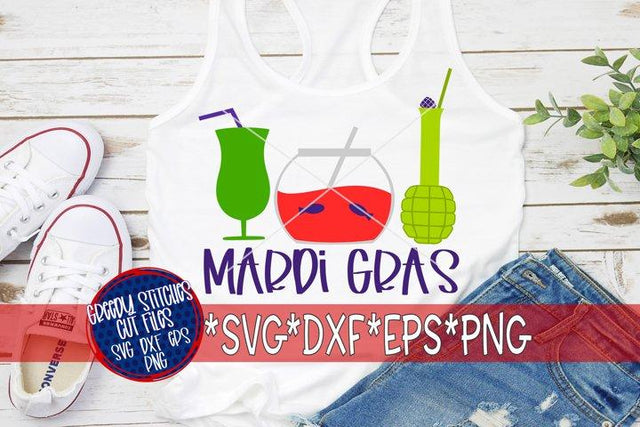 Mardi Gras Drinks SVG DXF EPS PNG SVG Greedy Stitches 