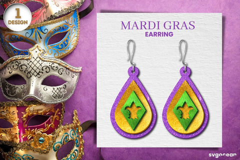 Mardi Gras Earrings| Earrings SVG Bundle | Laser Cut SVG SvgOcean 