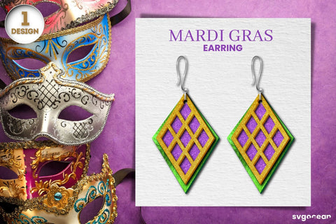 Mardi Gras Earrings| Earrings SVG Bundle | Laser Cut SVG SvgOcean 
