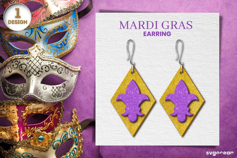 Mardi Gras Earrings| Earrings SVG Bundle | Laser Cut SVG SvgOcean 