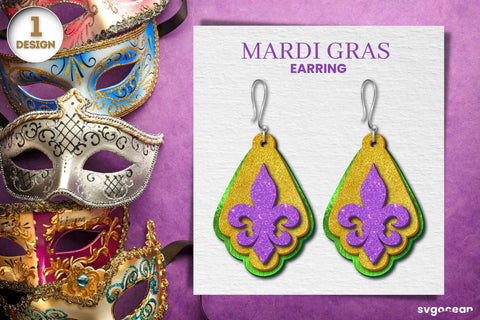 Mardi Gras Earrings| Earrings SVG Bundle | Laser Cut SVG SvgOcean 