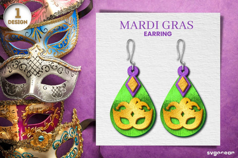 Mardi Gras Earrings| Earrings SVG Bundle | Laser Cut SVG SvgOcean 
