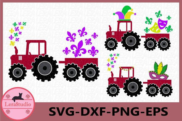 Mardi Gras Farm Tractor SVG SVG Lerastudio 