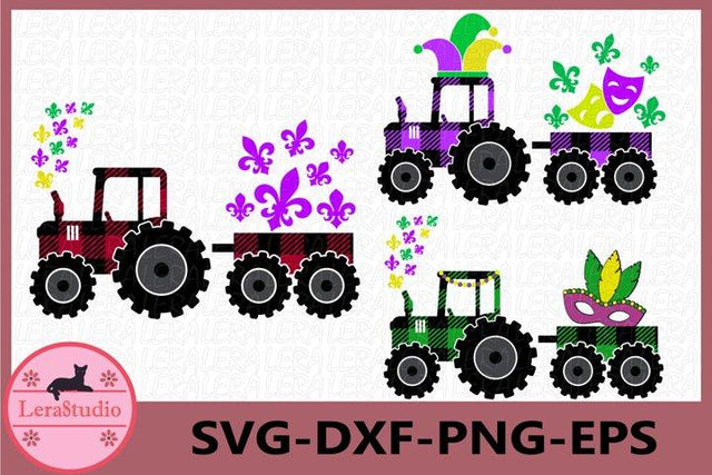Mardi Gras Farm Tractor SVG SVG Lerastudio 