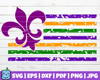 Mardi Gras Flag SVG MintyMarshmallows 