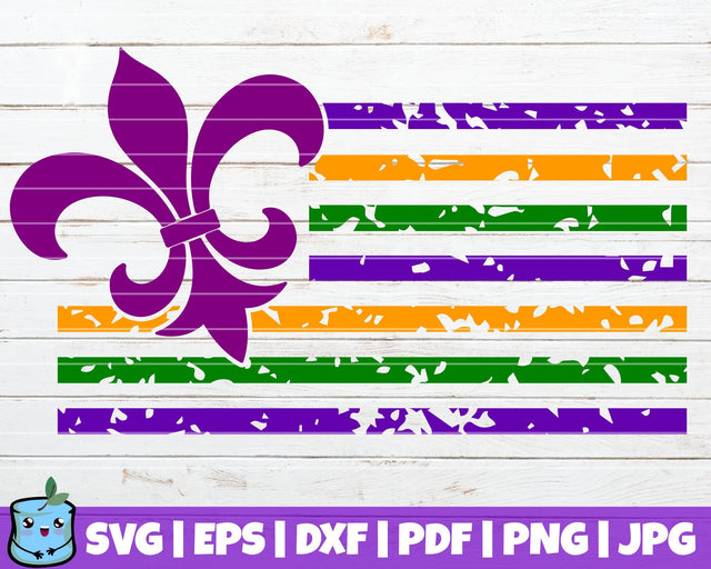 Mardi Gras Flag SVG MintyMarshmallows 