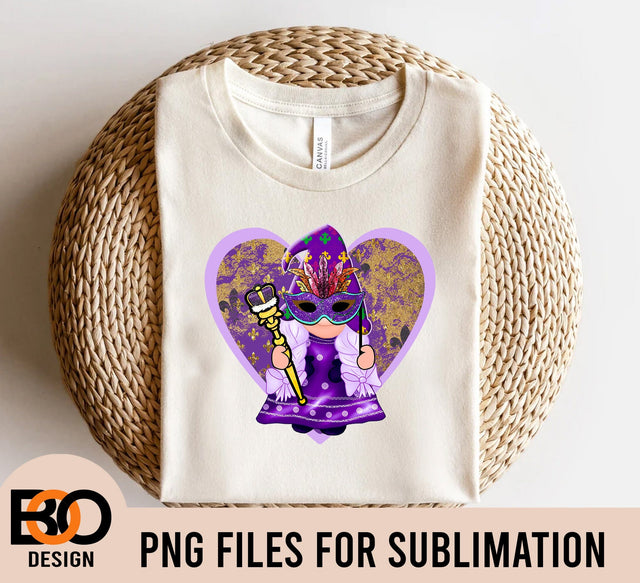 Mardi Gras Gnome Png, Sublimation Design, Mardi Gras Png, Gnome Png, Gnome Design Png, Louisiana Png, Digital Download Sublimation BOO-design 