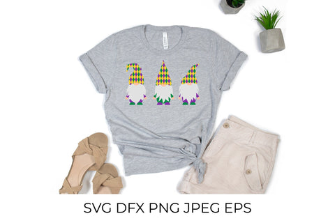 Mardi Gras gnomes. Fat Tuesday traditional carnival in New Orleans SVG LaBelezoka 