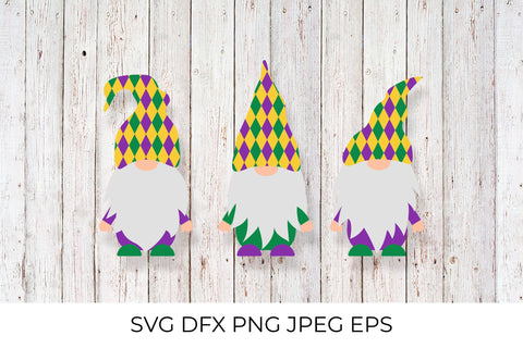Mardi Gras gnomes. Fat Tuesday traditional carnival in New Orleans SVG LaBelezoka 