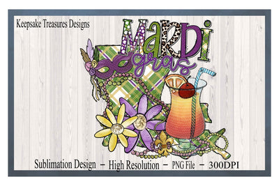 Mardi Gras, Hand Drawn Louisiana State Map, PNG Sublimation Design Sublimation Keepsake Treasures Designs LLC. 