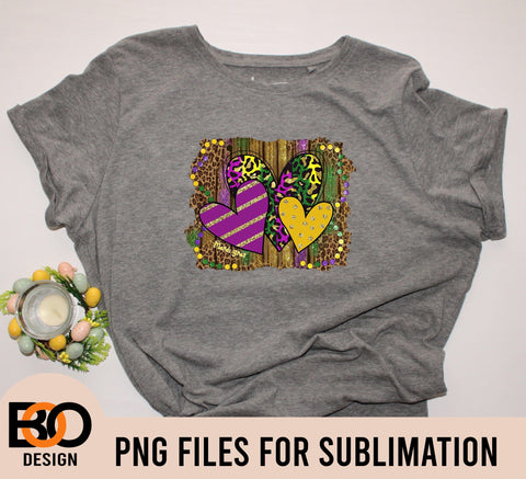 Mardi Gras Heart PNG, Mardi Gras PNG, Sublimation PNG Design, Mardi Gras festival png Sublimation BOO-design 