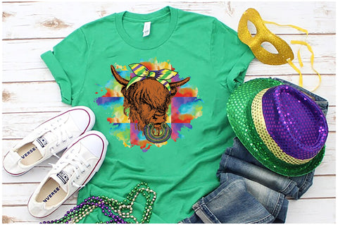 Mardi Gras Highland Cow Sublimation Sublimation Jagonath Roy 