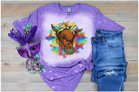 Mardi Gras Highland Cow Sublimation Sublimation Jagonath Roy 
